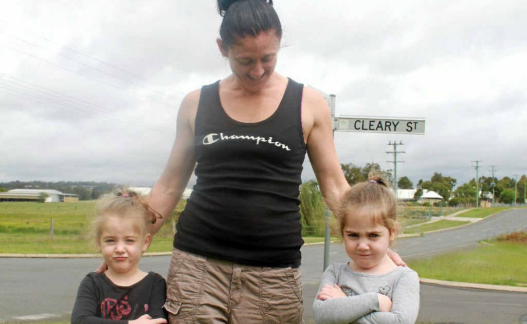 Dragon St resident Tamara Hawks is pleading with motorists to slow down when travelling along Cleary and Dragon Sts. Dragon St resident Tamara Hawks is pleading with motorists to slow down when travelling along Cleary and Dragon Sts.